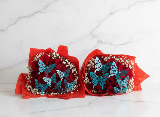 Accessorized (2) Dozen Red Rose Bouquet